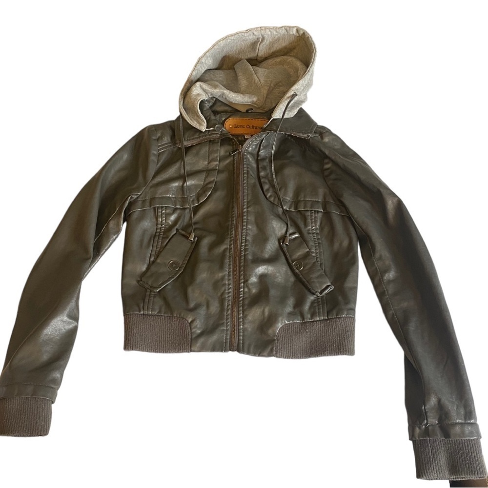 LOVE CULTURE JACKET WITH GRAY HOOD SIZE SMALL